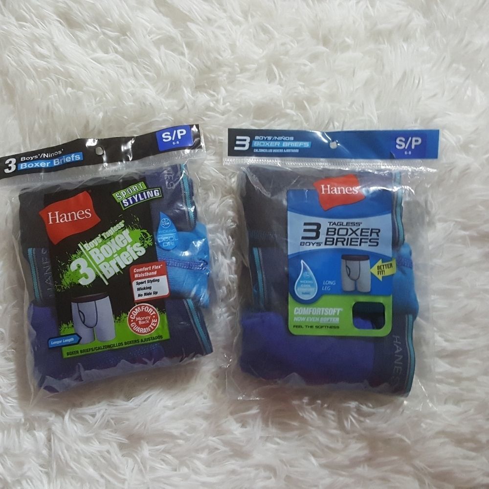 Hanes Tagless Boxer Briefs
2 packs = 6 pair total.‎
